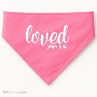 Loved John 3:16 Quote USA-Made Doggie Bandana thumb 0