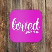 Loved John 3:16 Quote Coaster thumb 0