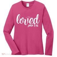 Loved John 3:16 Quote Women's Long Sleeve Shirt thumb 0