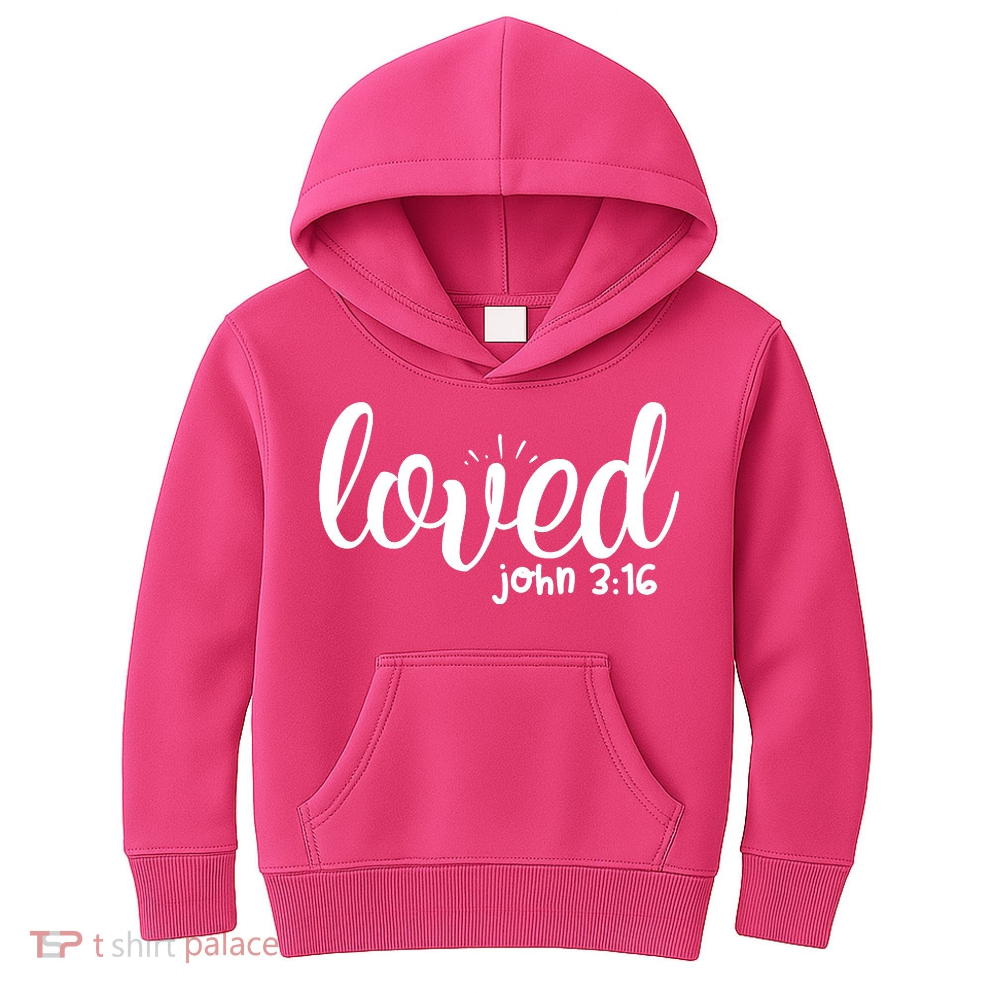 Loved John 3:16 Quote Kids Hoodie