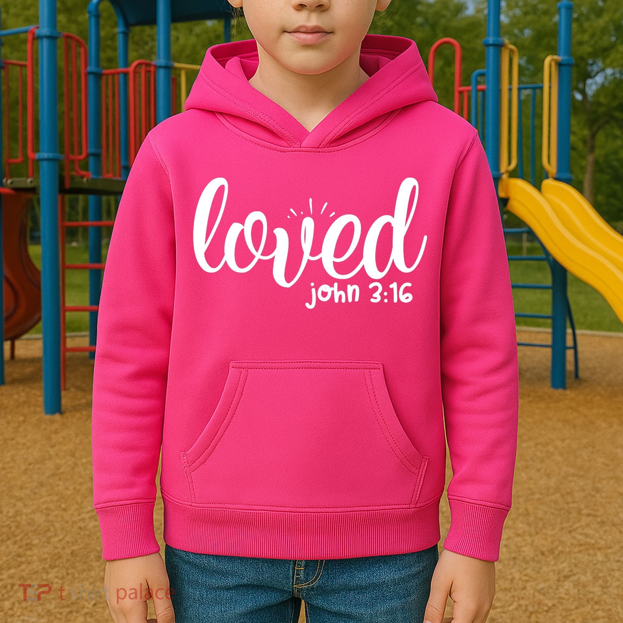 Loved John 3:16 Quote Kids Hoodie