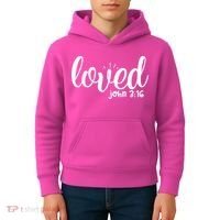 Loved John 3:16 Quote Kids Hoodie thumb 4