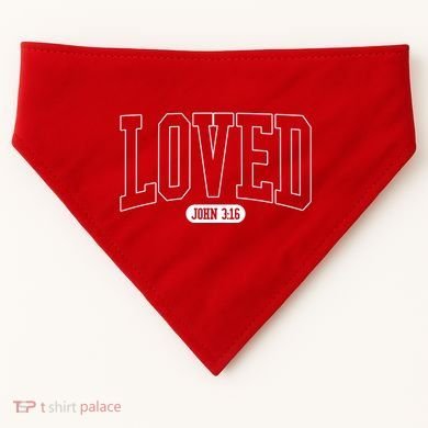 Loved John 3 16 USA-Made Doggie Bandana