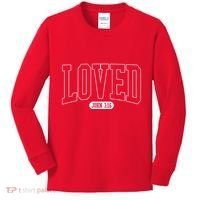 Loved John 3 16 Kids Long Sleeve Shirt thumb 0