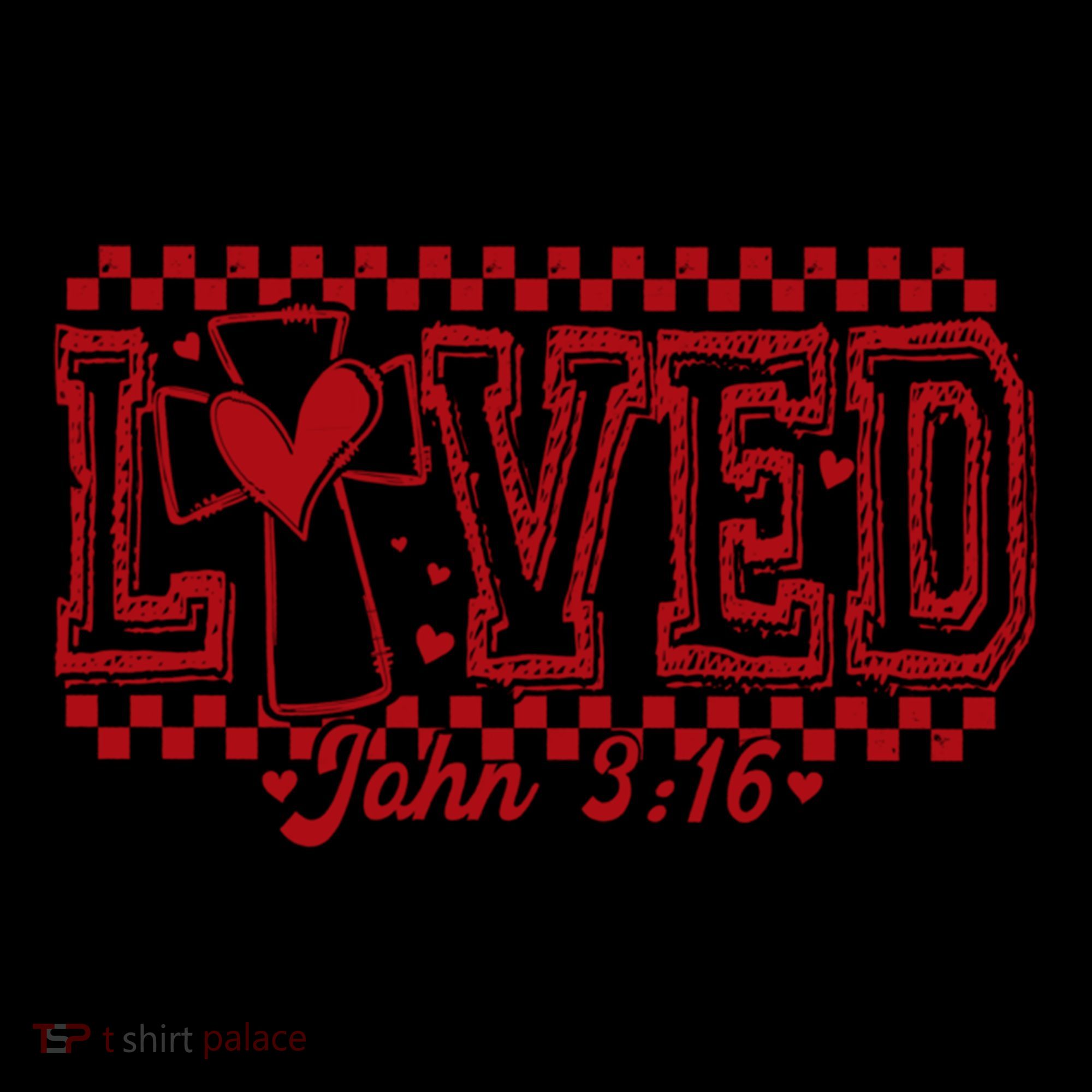 Loved John 3:16 Checkered Christian Loves ValentineS Day Gift Coffee Mug