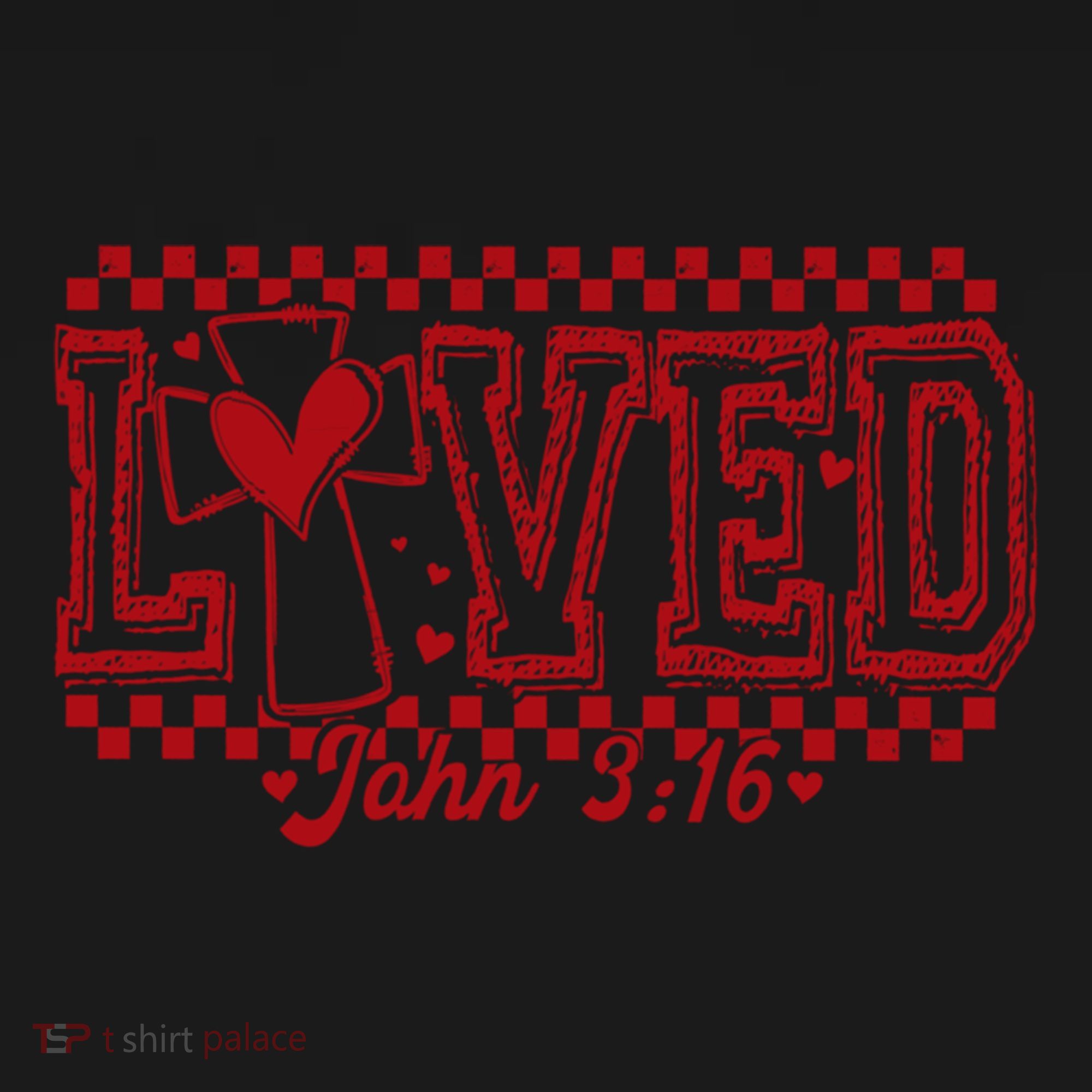 Loved John 3:16 Checkered Christian Loves ValentineS Day Gift Women's Hoodie