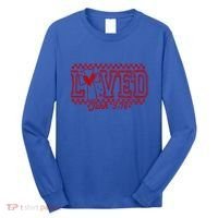 Loved John 3:16 Checkered Christian Loves ValentineS Day Gift Long Sleeve Shirt thumb 0
