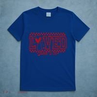 Loved John 3:16 Checkered Christian Loves ValentineS Day Gift T-Shirt thumb 5