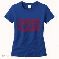 Loved John 3:16 Checkered Christian Loves ValentineS Day Gift Women's T-Shirt thumb 0