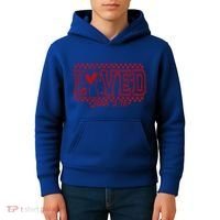 Loved John 3:16 Checkered Christian Loves ValentineS Day Gift Kids Hoodie thumb 4