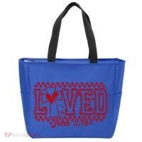 Loved John 3:16 Checkered Christian Loves ValentineS Day Gift Tote Bag thumb 0