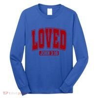 Loved John 3:16 Christian Valentines Bible Verse Valentine Gift Long Sleeve Shirt thumb 0