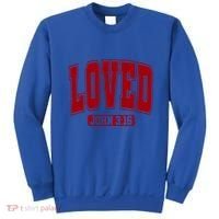 Loved John 3:16 Christian Valentines Bible Verse Valentine Gift Sweatshirt thumb 0
