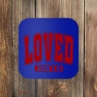 Loved John 3:16 Christian Valentines Bible Verse Valentine Gift Coaster thumb 0