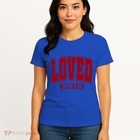 Loved John 3:16 Christian Valentines Bible Verse Valentine Gift Women's T-Shirt thumb 4