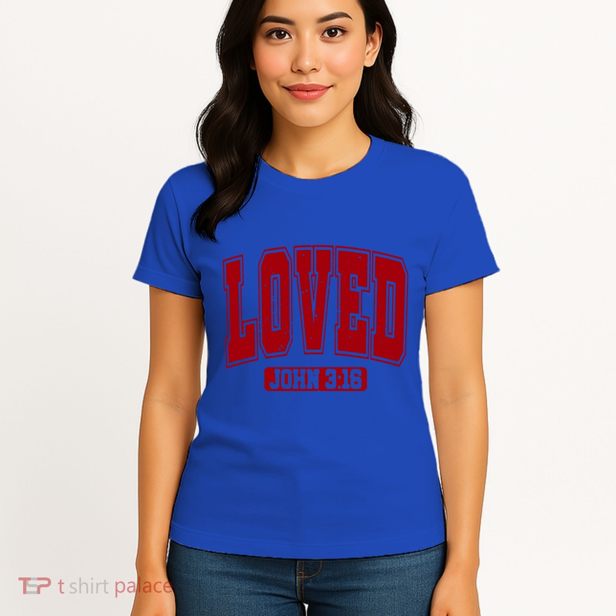 Loved John 3:16 Christian Valentines Bible Verse Valentine Gift Women's T-Shirt