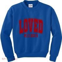 Loved John 3:16 Christian Valentines Bible Verse Valentine Gift Kids Sweatshirt thumb 0