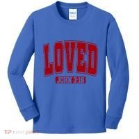 Loved John 3:16 Christian Valentines Bible Verse Valentine Gift Kids Long Sleeve Shirt thumb 0