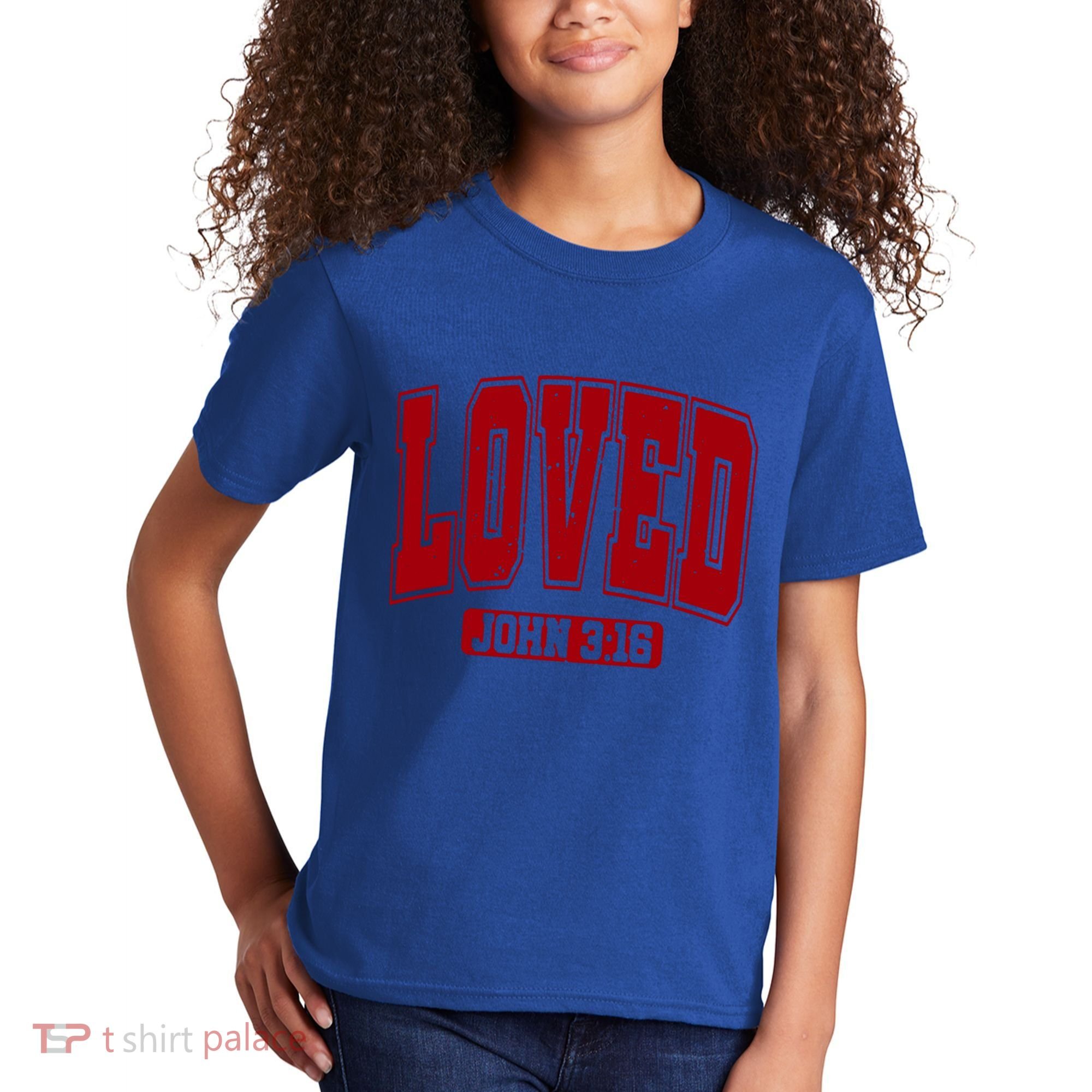 Loved John 3:16 Christian Valentines Bible Verse Valentine Gift Kids T-Shirt