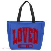 Loved John 3:16 Christian Valentines Bible Verse Valentine Gift Tote Bag thumb 0