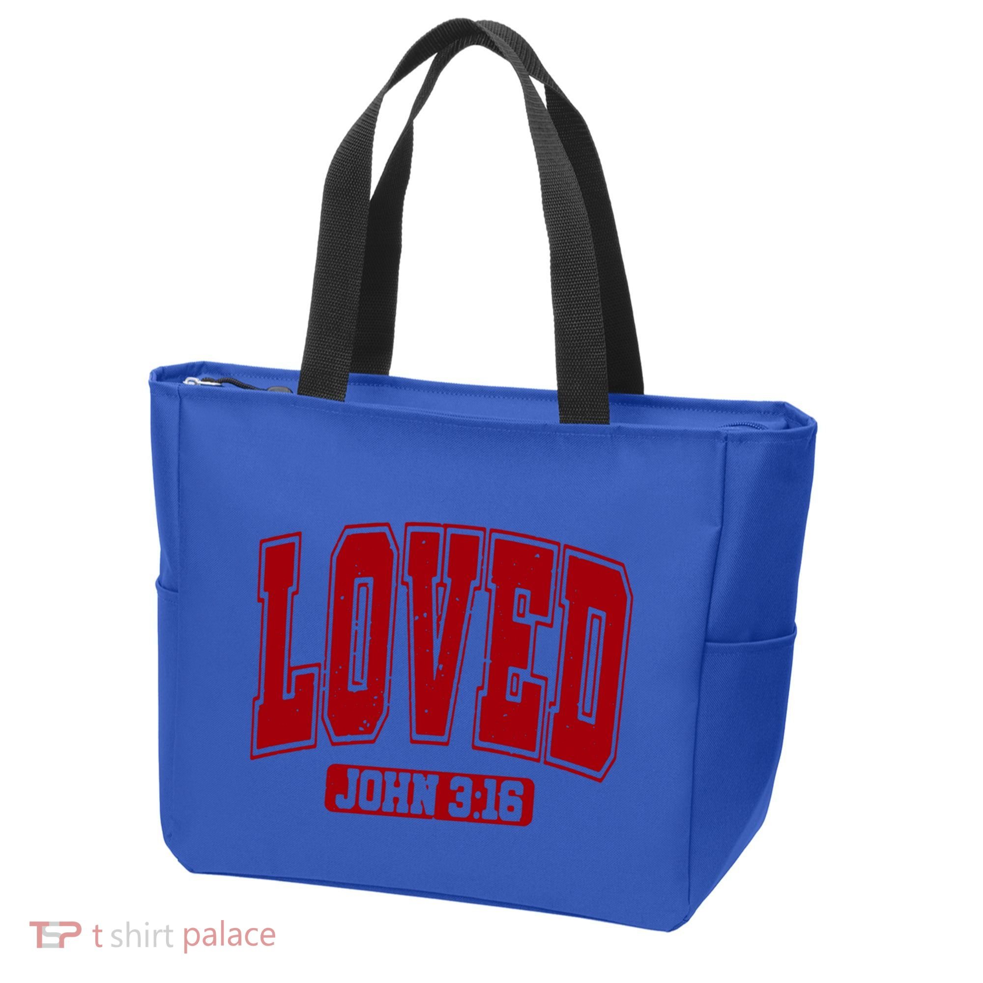 Loved John 3:16 Christian Valentines Bible Verse Valentine Gift Tote Bag