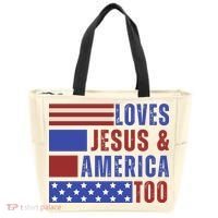 Love Jesus And America Too Tote Bag thumb 0
