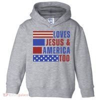 Love Jesus And America Too Toddler Hoodie thumb 0