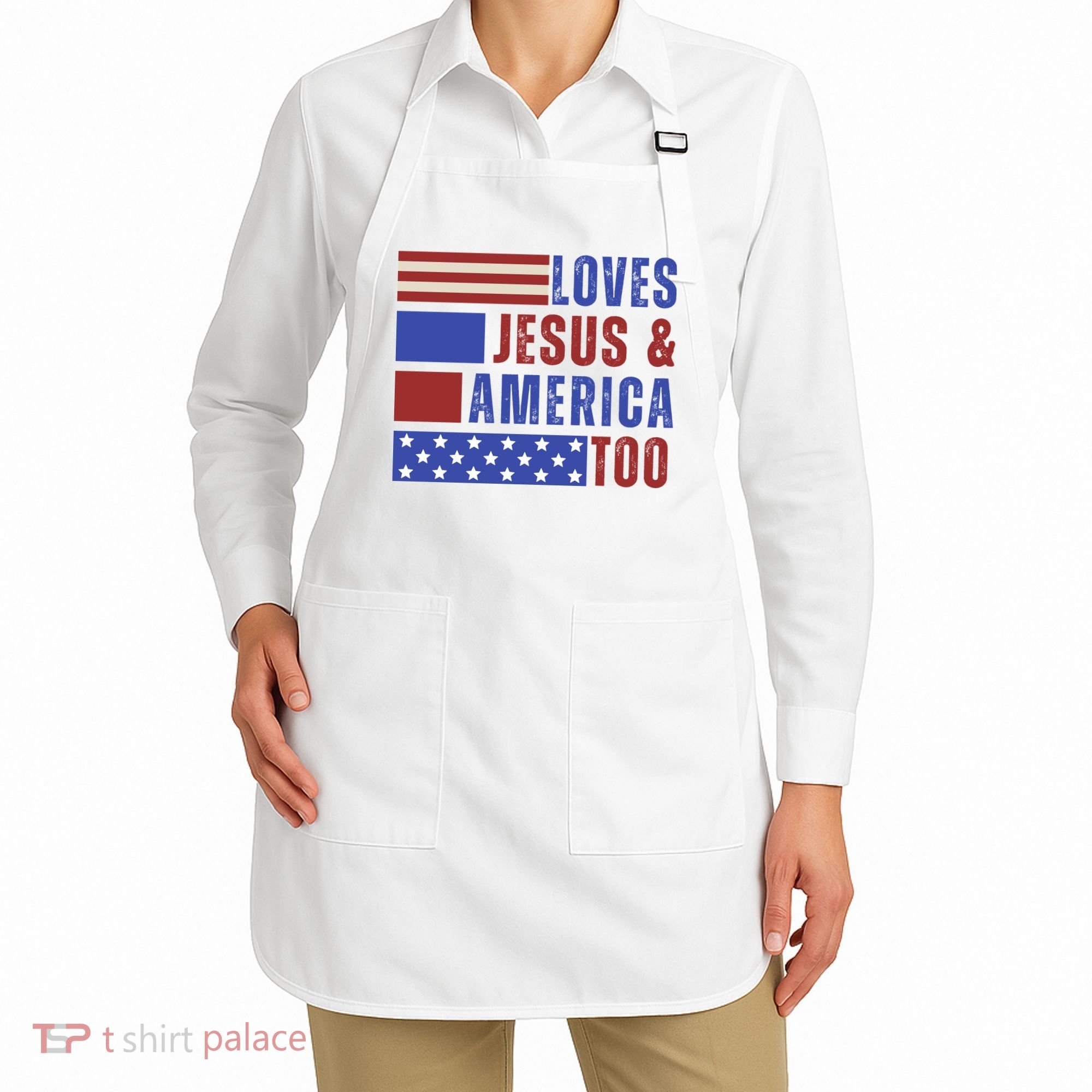 Love Jesus And America Too Apron
