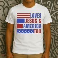 Love Jesus And America Too T-Shirt thumb 3