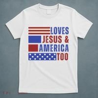 Love Jesus And America Too T-Shirt thumb 5