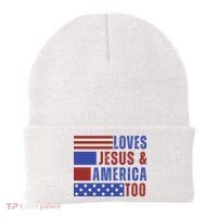 Love Jesus And America Too Beanie thumb 0