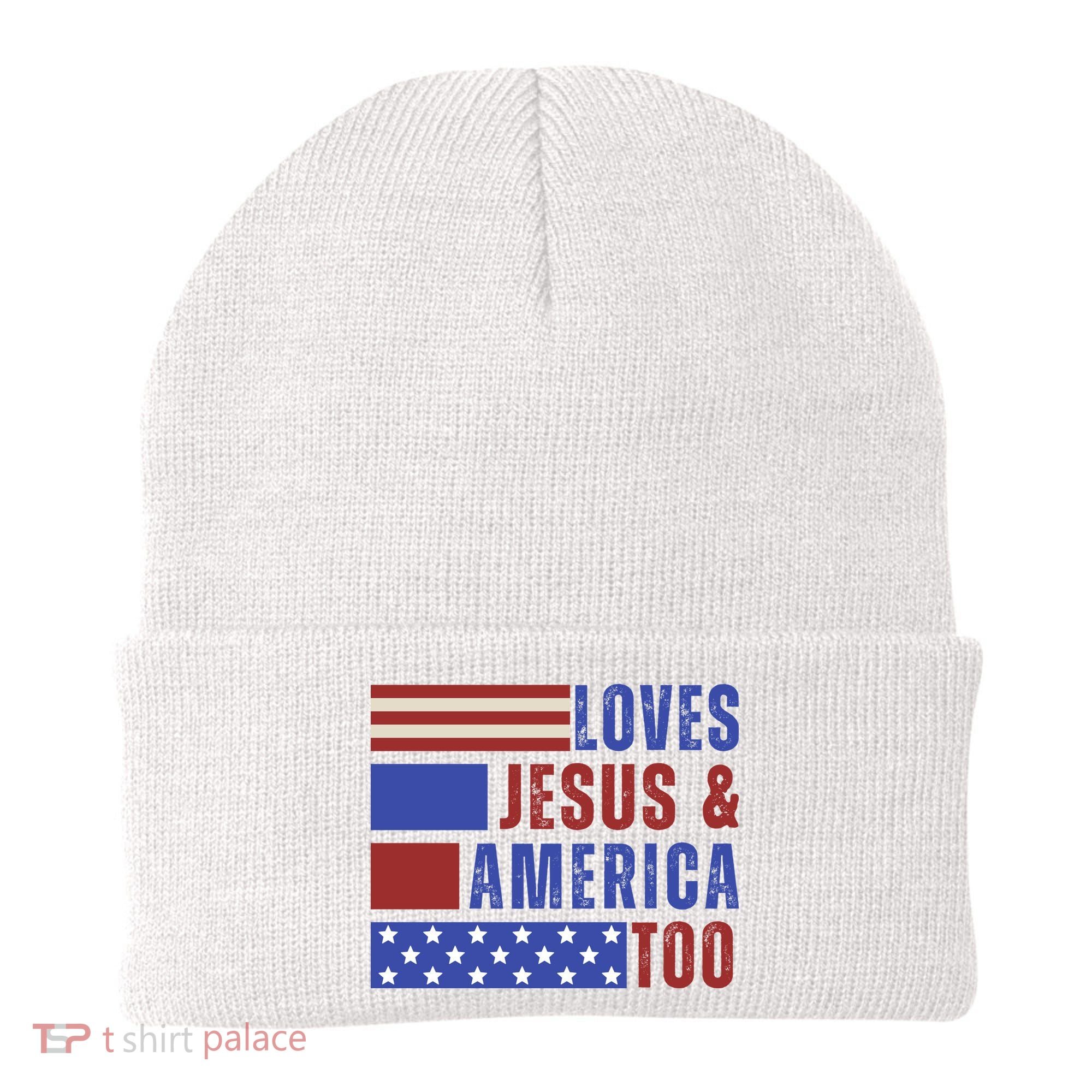 Love Jesus And America Too Beanie