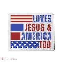 Love Jesus And America Too Mousepad thumb 0