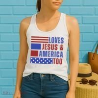 Love Jesus And America Too Women's Tank Top thumb 2