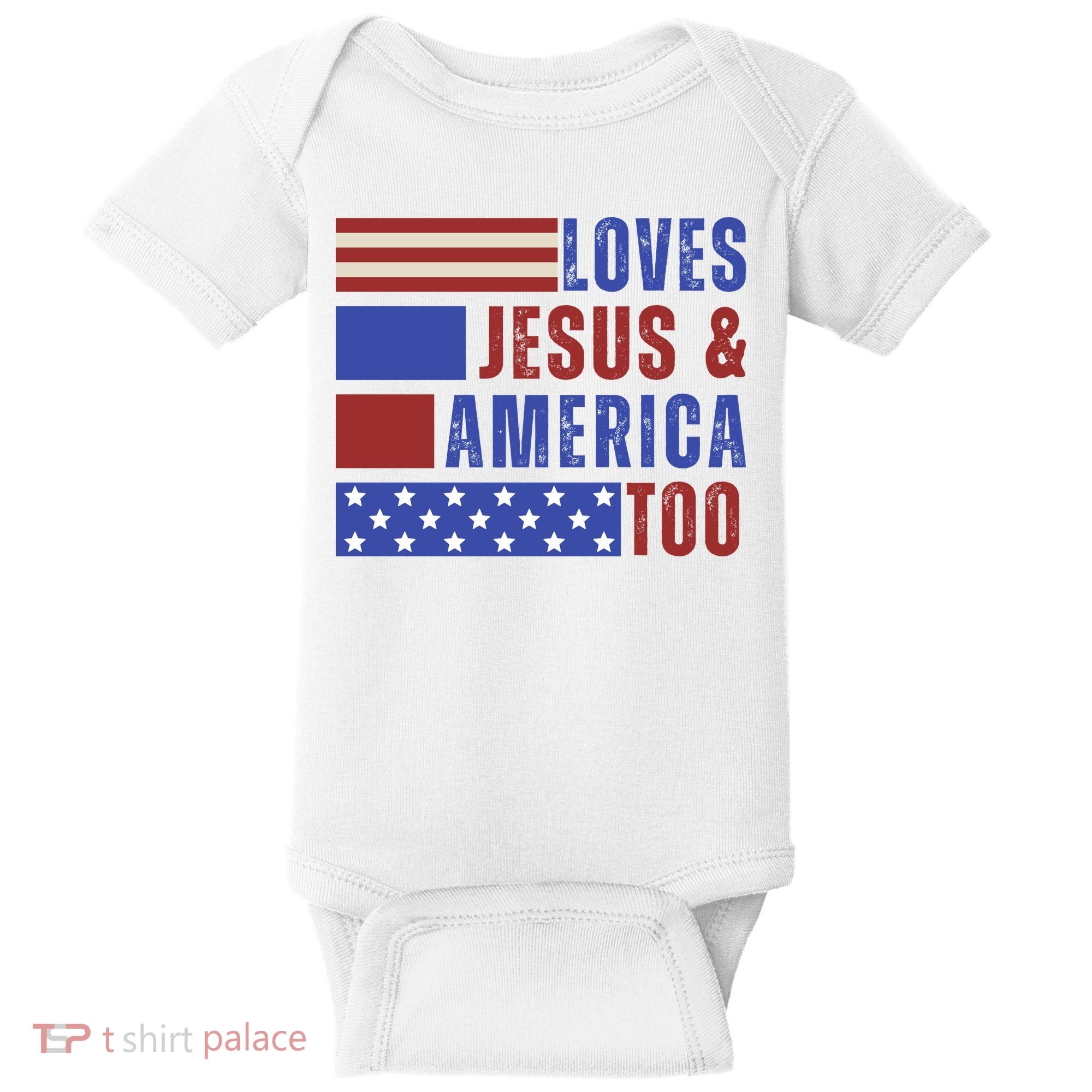 Love Jesus And America Too Baby Bodysuit