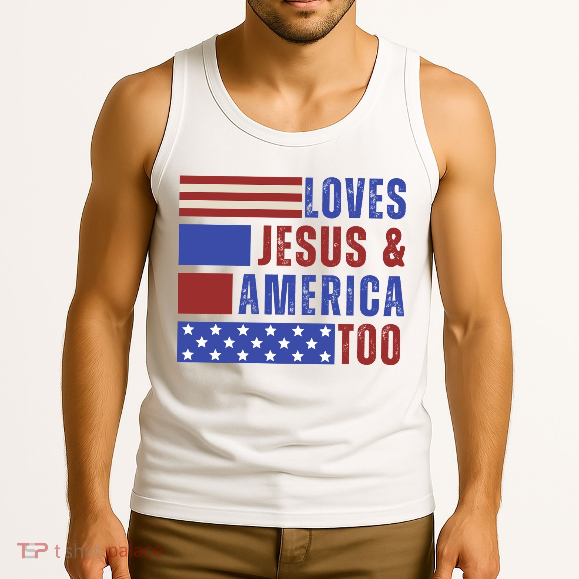 Love Jesus And America Too Tank Top