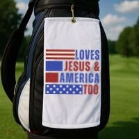Love Jesus And America Too Golf Towel thumb 2