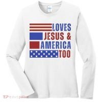 Love Jesus And America Too Women's Long Sleeve Shirt thumb 0