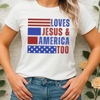 Love Jesus And America Too Women's T-Shirt thumb 2