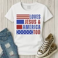 Love Jesus And America Too Women's T-Shirt thumb 3