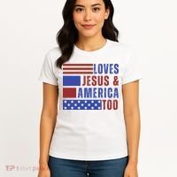 Love Jesus And America Too Women's T-Shirt thumb 4