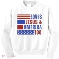 Love Jesus And America Too Kids Sweatshirt thumb 0