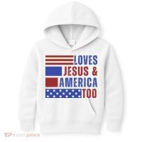 Love Jesus And America Too Kids Hoodie thumb 0
