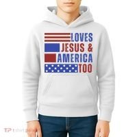 Love Jesus And America Too Kids Hoodie thumb 4