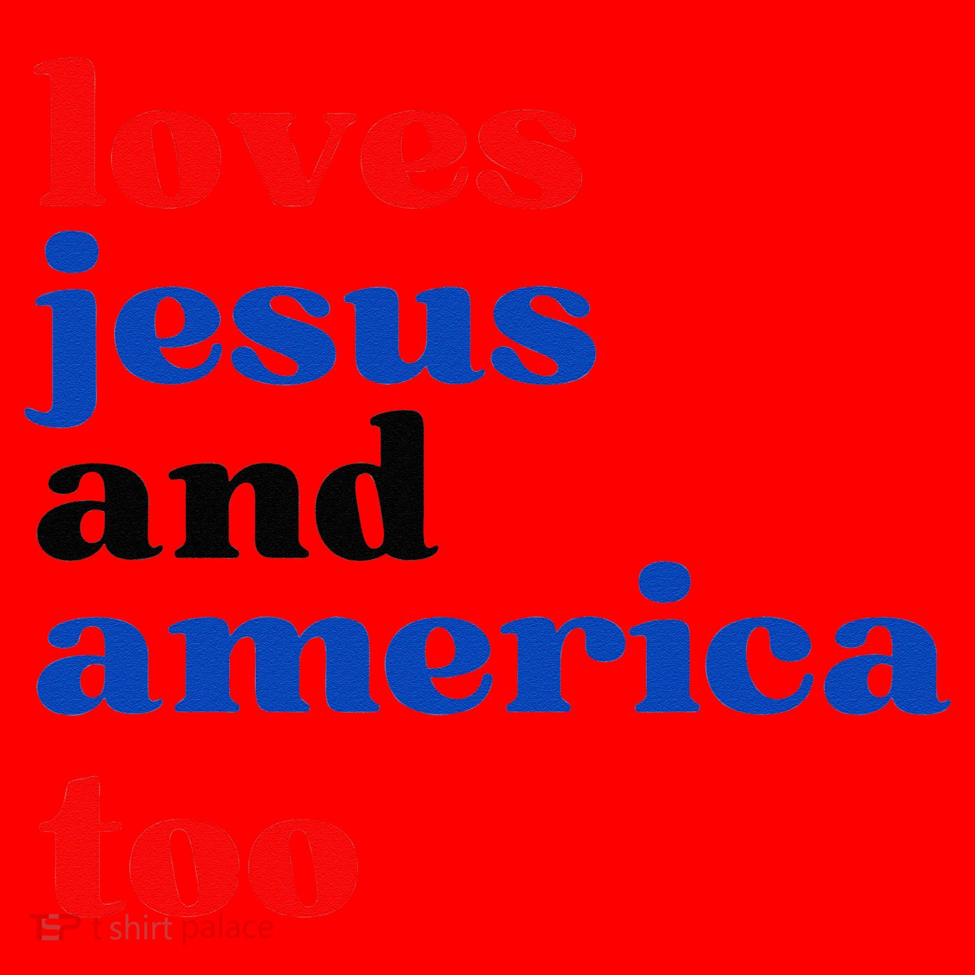 Loves Jesus And America Too Patriotic Santa Hat