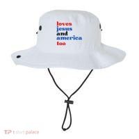 Loves Jesus And America Too Patriotic Bucket Hat thumb 0