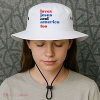 Loves Jesus And America Too Patriotic Bucket Hat thumb 3