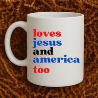 Loves Jesus And America Too Patriotic Coffee Mug thumb 2