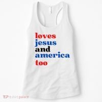 Loves Jesus And America Too Patriotic Women's Tank Top thumb 0
