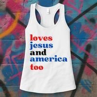 Loves Jesus And America Too Patriotic Women's Tank Top thumb 3